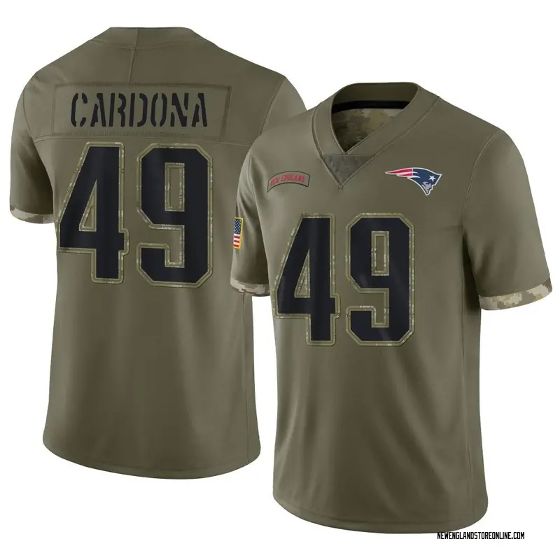 Joe Cardona Men's Nike White New England Patriots Custom Game Jersey Size: Medium